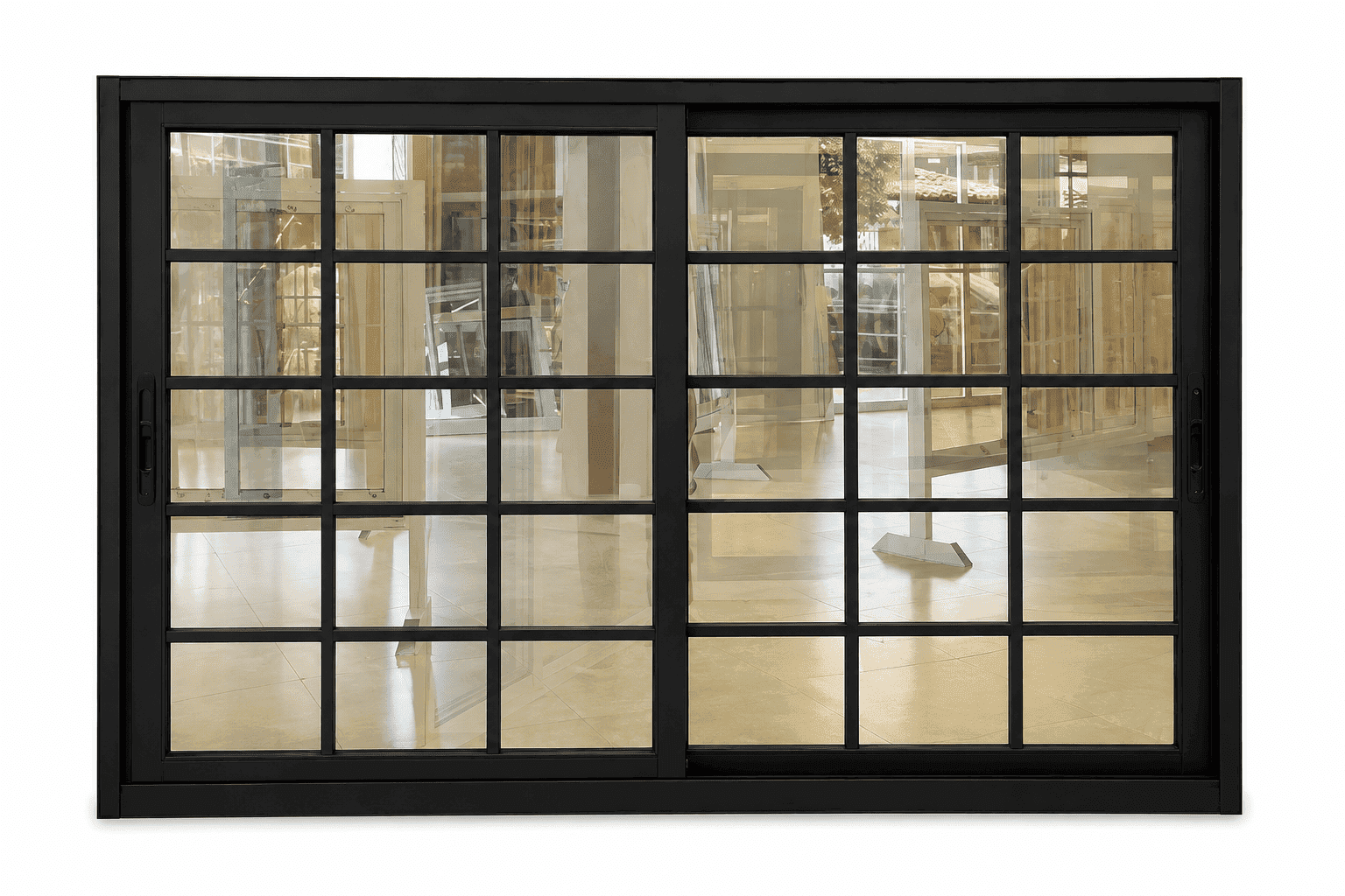 JANELA QUADRICULADA BLACK COM VIDRO REFLEX
