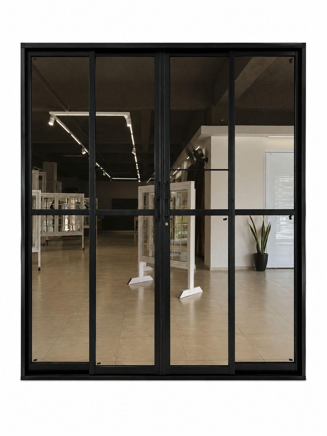 PORTA DE CORRER BLACK COM VIDRO REFLEX
