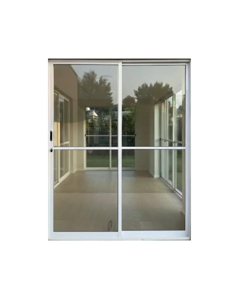 PORTA DE CORRER BRANCA COM VIDRO LISO TRANSPARENTE
