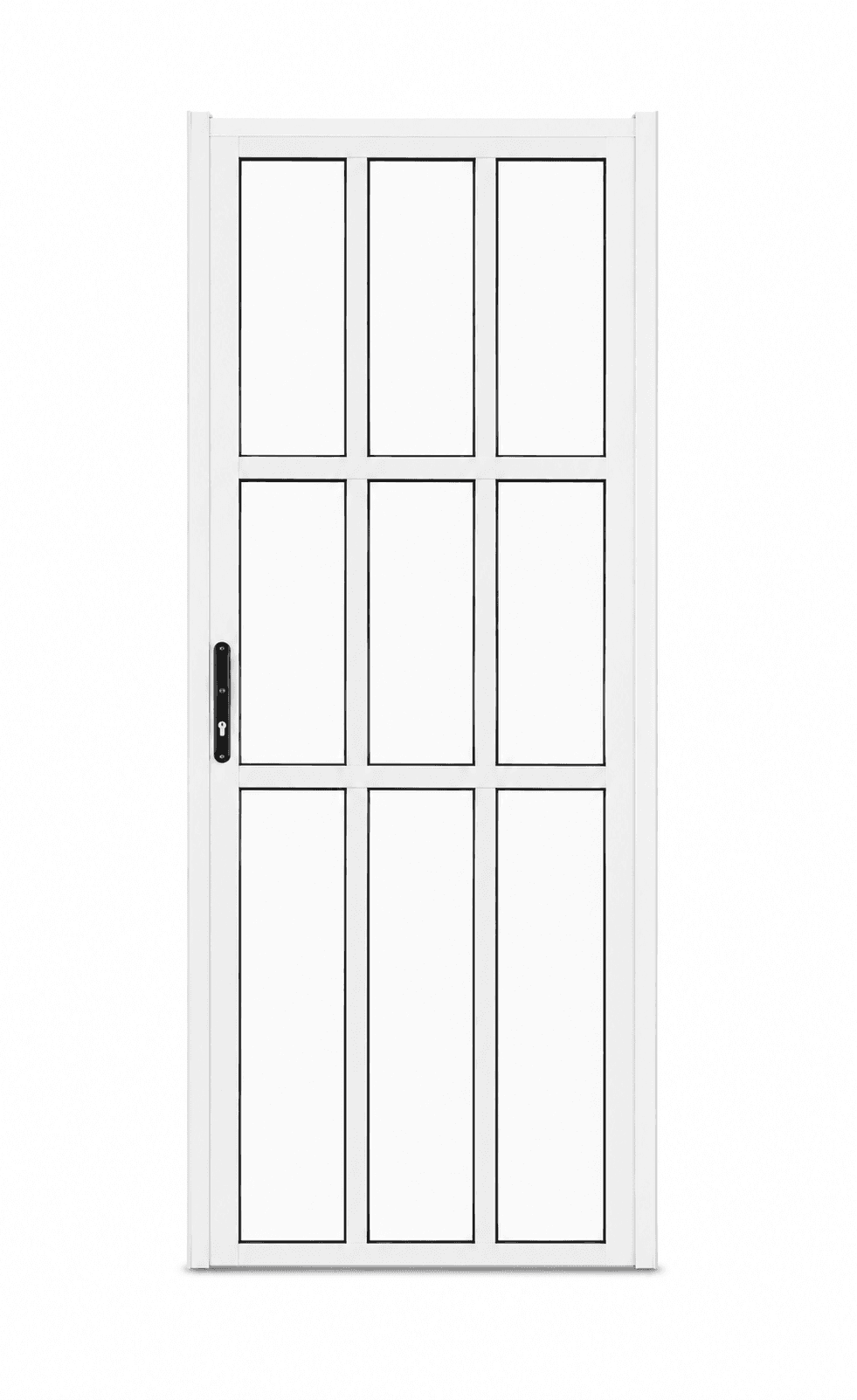 PORTA LUX QUADRICULADA BRANCA COM VIDRO LISO TRANSPARENTE