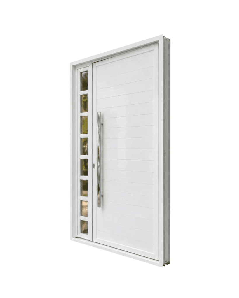 PORTA LAMBRI BRANCA BANDEIRA MÓVEL REFLEX, QUADRICULADO E PUXADOR EM INOX