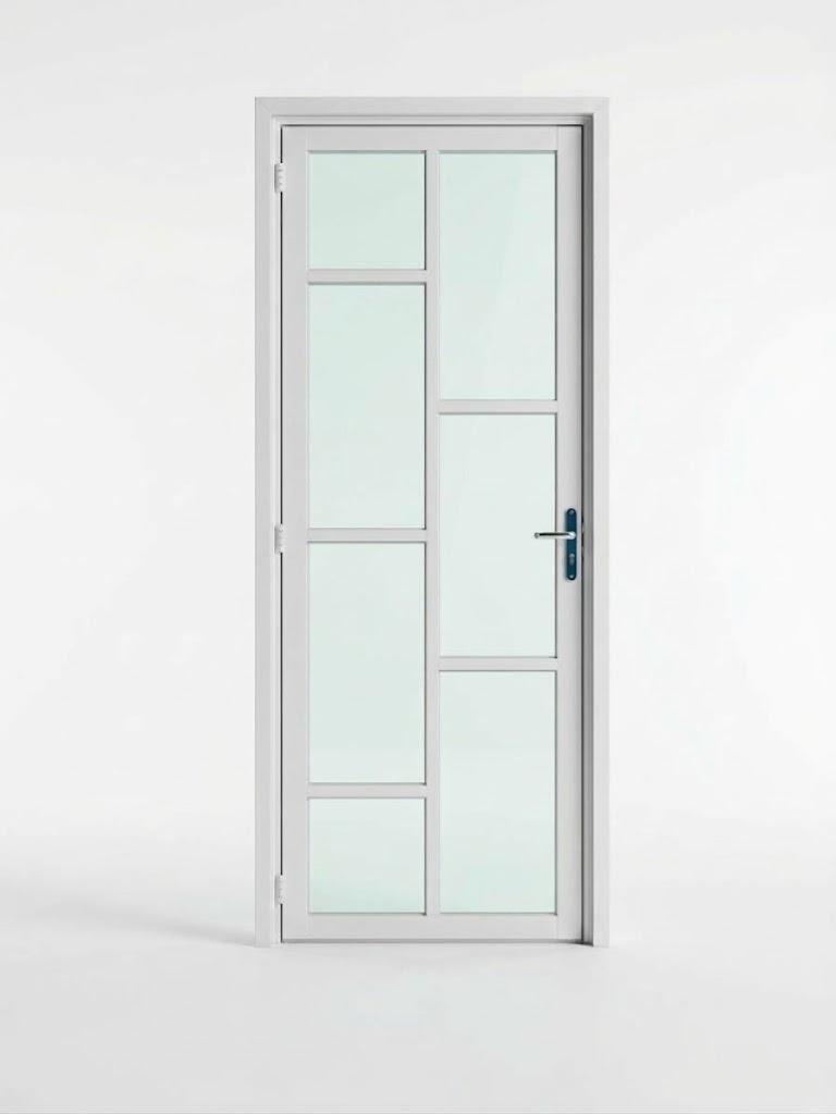PORTA QUADRICULADA AMERICANA COM VIDRO VERDE